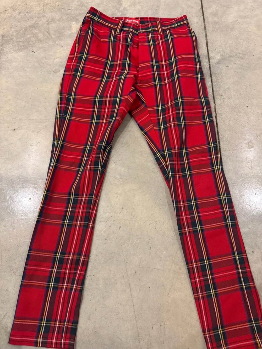Supreme Red Tartan Plaid Chinos